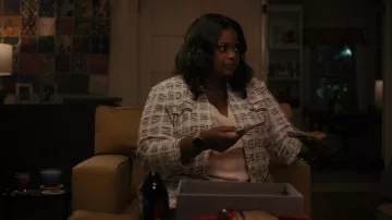 White Tweed Jacket worn by Poppy Scoville-Parnell (Octavia Spencer) as seen in Truth Be Told (S03E04)