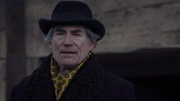 Printed yellow scarf worn by Donald Whitfield (Timothy Dalton) as seen in 1923 TV show outfits (Season 1 Episode 7)