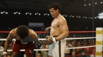Brown boxing Gloves worn by Muhammad Ali (Sullivan Jones) as seen in Big George Foreman movie