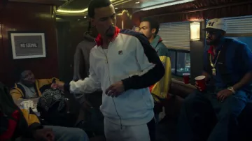 Fila white trancksuit worn by Mitchell 'Divine' Diggs (Julian Elijah Martinez) as seen in Wu-Tang: An American Saga (S03E04)
