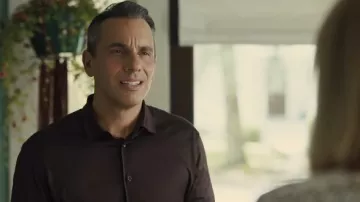 Brown shirt worn by Sebastian (Sebastian Maniscalco) as seen in About My Father movie
