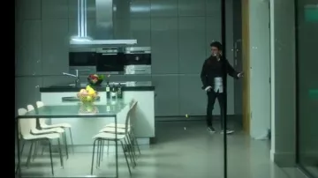 The black and white shirt worn by Samuel Garcia (Itzan Escamilla) in the series Elite (Season 3 Episode 3)