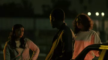 Adidas grey hoodie worn by Dallas (Taylor Polidore) as seen in Snowfall TV series (S06E01)