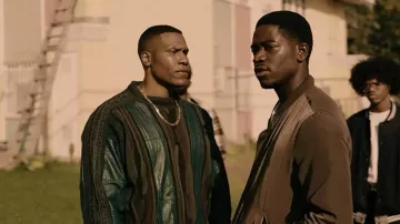 Striped Sweater worn by Big Deon (Quincy Chad) as seen in Snowfall wardrobe (S06E01)