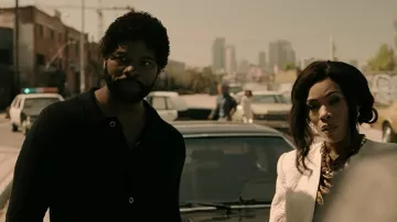Black shirt worn by Jerome Saint (Amin Joseph) as seen in Snowfall TV series outfits (S06E01)