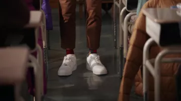 Nike white sneakers worn by Jacob Hill (Chris Perfetti) as seen in Abbott Elementary (Season 2 Episode 17)
