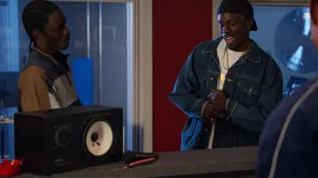 Karl Kani denim jacket worn by GZA (Johnell Young) as seen in Wu-Tang: An American Saga (S03E05)