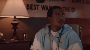 Lacoste Grey Hoodie jacket worn by Demetrius 'Big Meech' Flenory (Demetrius Flenory Jr.) as seen in BMF (S02E08)