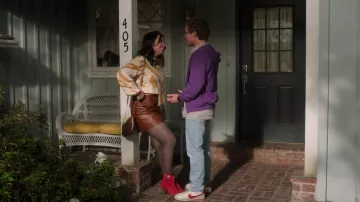 Red heels shoes worn by Carmen (Isabella Gomez) as seen in The Goldbergs TV show wardrobe (Season 10 Episode 16)
