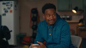 Nike blue hoodie worn by Deandre (Dexter Darden) as seen in Chang Can Dunk movie