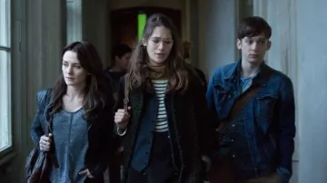 Grey Front-Seam Top worn by Lucinda Price (Addison Timlin) in Fallen
