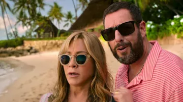 Sunglasses worn by Audrey (Jennifer Aniston) as seen in Murder Mystery 2 movie