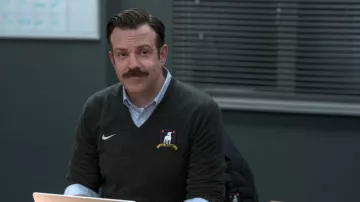 Nike V Neck Grey AFC Richmond sweater worn by Ted Lasso (Jason Sudeikis) as seen in Ted Lasso TV show (S03E04)