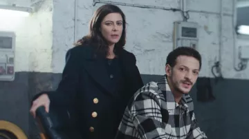 The black and white jacket worn by Vincent Dedienne in the clip De l'Amour Urgence Homophobie