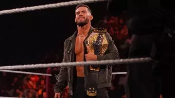 The olive green jacket worn by Austin Theory at the WWE show in Toronto