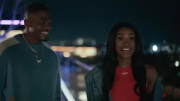 Off-White top worn by Hilary Banks (Coco Jones) as seen in Bel-Air (S02E08)