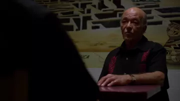 Black Quayabera Shirt worn by Hector Salamanca (Mark Margolis) in Better Call Saul TV series (S02E06)