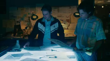 Nike track jacket worn by Sonny Vaccaro (Matt Damon) as seen in Air movie