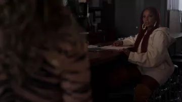 Gucci white shorts worn by Monet (Mary J. Blige) as seen in Power Book II: Ghost TV series outfits (S03E09)