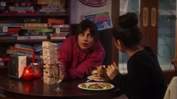 Pink hoodie worn by Mira Ray (Priyanka Chopra) as seen in Love Again