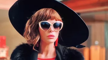 Oversized Cat Eye Sunglasses in Cream worn by Christiana Dior (Kate Beckinsale) in Fool's Paradise movie
