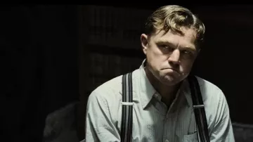 Striped supsenders worn by Ernest Burkhart (Leonardo DiCaprio) as seen in Killers of the Flower Moon