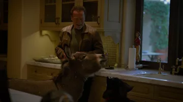 Brown leather jacket worn by Arnold Schwarzenegger as seen in Arnold TV series (Season 1)