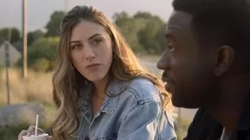 Denim jacket worn by Lucy (Perry Mattfeld) as seen in Mending the Line