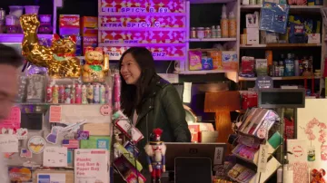 Leather jacket worn by Nora Lin (Awkwafina) as seen in Awkwafina is Nora From Queens (S03E07)
