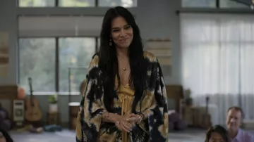 Blue And Yellow Tie Dye Kaften worn by Lottie (Simone Kessell) in Yellowjackets (S02E03)