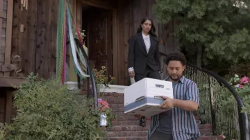 Striped Blue Shirt worn by Moog (Tahj Mowry) as seen in The Muppets Mayhem (S01E10)