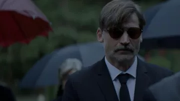 Sunglasses worn by Detective Bob Hightower (Nikolaj Coster-Waldau) as seen in God Is a Bullet movie