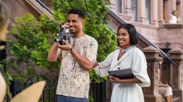 Printed t-shirt worn by Eric (Keith Powers) as seen in The Perfect Find