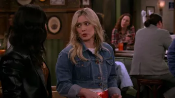 Wrangler Crop Denim Jacket worn by Sophie (Hilary Duff) as seen in How I Met Your Father TV series (Season 2 Episode 17)
