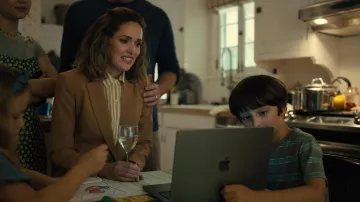 Yellow and white striped shirt worn by Sylvia (Rose Byrne) as seen in Platonic (S01E08)