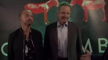 Black printed shirt worn by Aaron Paul as seen in It's Always Sunny in Philadelphia (S16E05)