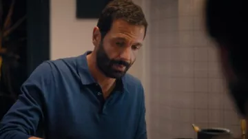 The blue polo shirt worn by Adam Karadec (Mehdi Nebbou) in the HPI series: High Intellectual Potential (S01E08)