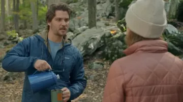 Patagonia Blue Quilted jacket worn by Jake (Luke Grimes) in Happiness for Beginners