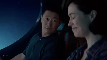 Navy Blue Polo Shirt worn by Jiuming (Wu Jing) as seen in Meg 2: The Trench movie