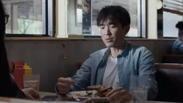 Chambray shirt worn by Ben (Justin H. Min) as seen in Shortcomings