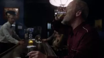 Burgundy shirt w/ white details worn by Jim O'Casey (Peter Mullan) in Olive Kitteridge TV series (Season 1 Episode 1)