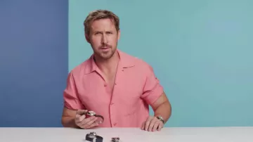 Pink shirt worn by Ryan Gosling in KEN Things Ryan Gosling Can't Live Without | GQ YouTube video