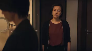 Cardigan jacket worn by Honoka Tomine (Makiko Watanabe) as seen in Drops of God wardrobe (S01E06)