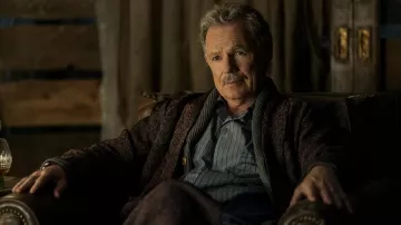 Blue striped pajamas set worn by Roderick Usher (Bruce Greenwood) as seen in The Fall of the House of Usher (Season 1)