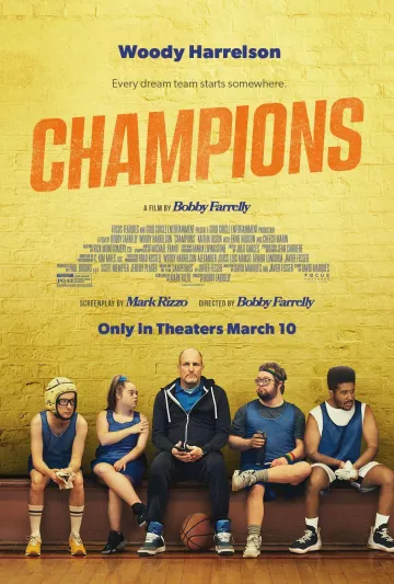 Baskets portées par Woody Harrelson sur la couverture du film Champions