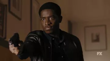 The leather jacket worn by Franklin Saint (Damson Idris) in the series Snowfall (Season 6 Episode 1)