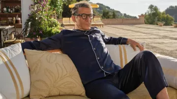 Navy blue pajama set worn by Cary Grant (Jason Isaacs) as seen in Archie (Season 1)