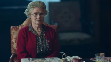 Printed shirt worn by Queen Elizabeth II (Imelda Staunton) as seen in The Crown (Season 6)