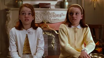Chaqueta de cuero blanca usada por Hallie Parker / Annie James (Lindsay Lohan) en The Parent Trap