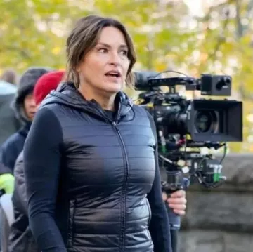 Quilted jacket worn by Mariska Hargitay on the set of Law and Order: SVU